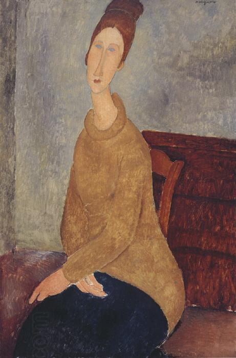 Amedeo Modigliani Jeanne Hebuterne with Yellow Sweater (mk39) China oil painting art